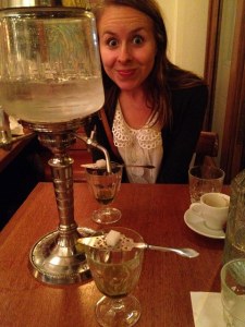 The whole authentic setup for when one drinks the "Green Fairy"